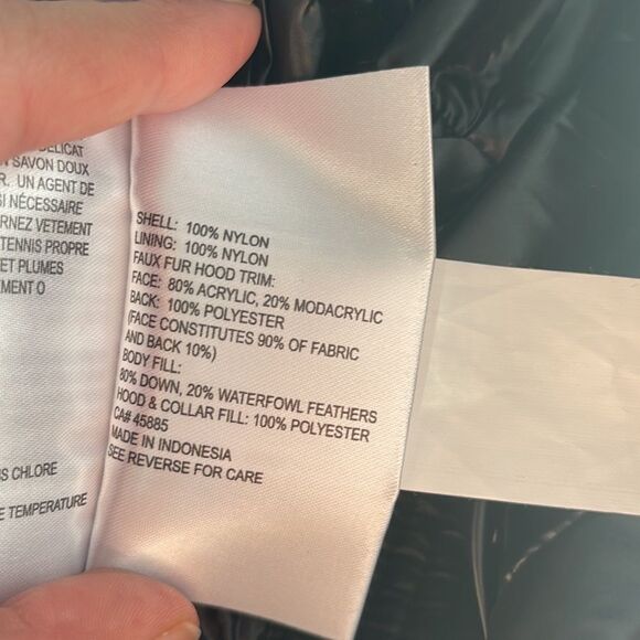 Michael Kors Faux Fur-Trim Quilted Nylon Puffer Coat Black M - Picture 5 of 6